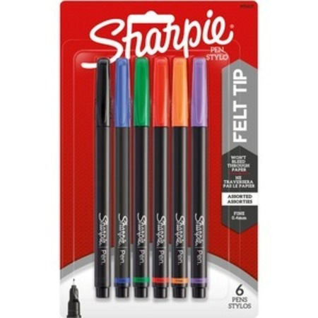 SHARPIE Pen, Fine, Ast, 6PK SAN1976527BD